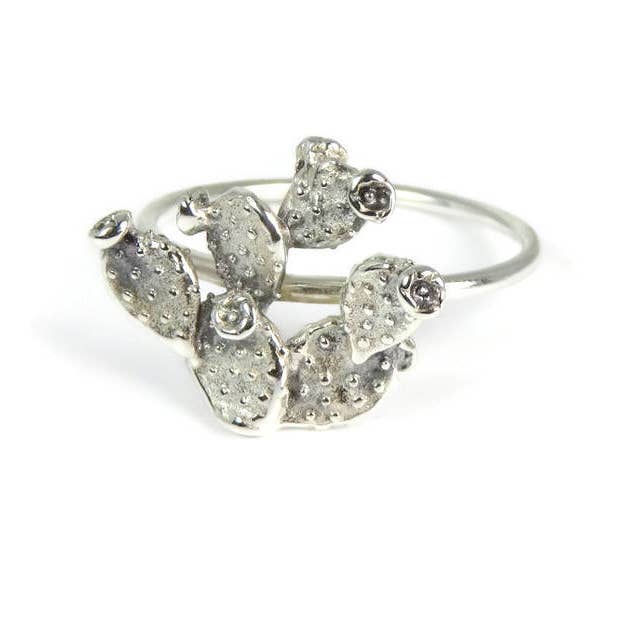 A Wild Violet – Anel de cocktail/declaração por atacado – Anel de cacto de pera espinhosa3