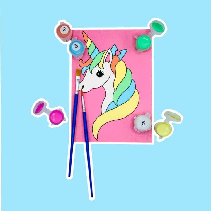 Unicorn - Mini Paint by Number Kit (5x7) for wholesale by Colorful Creators