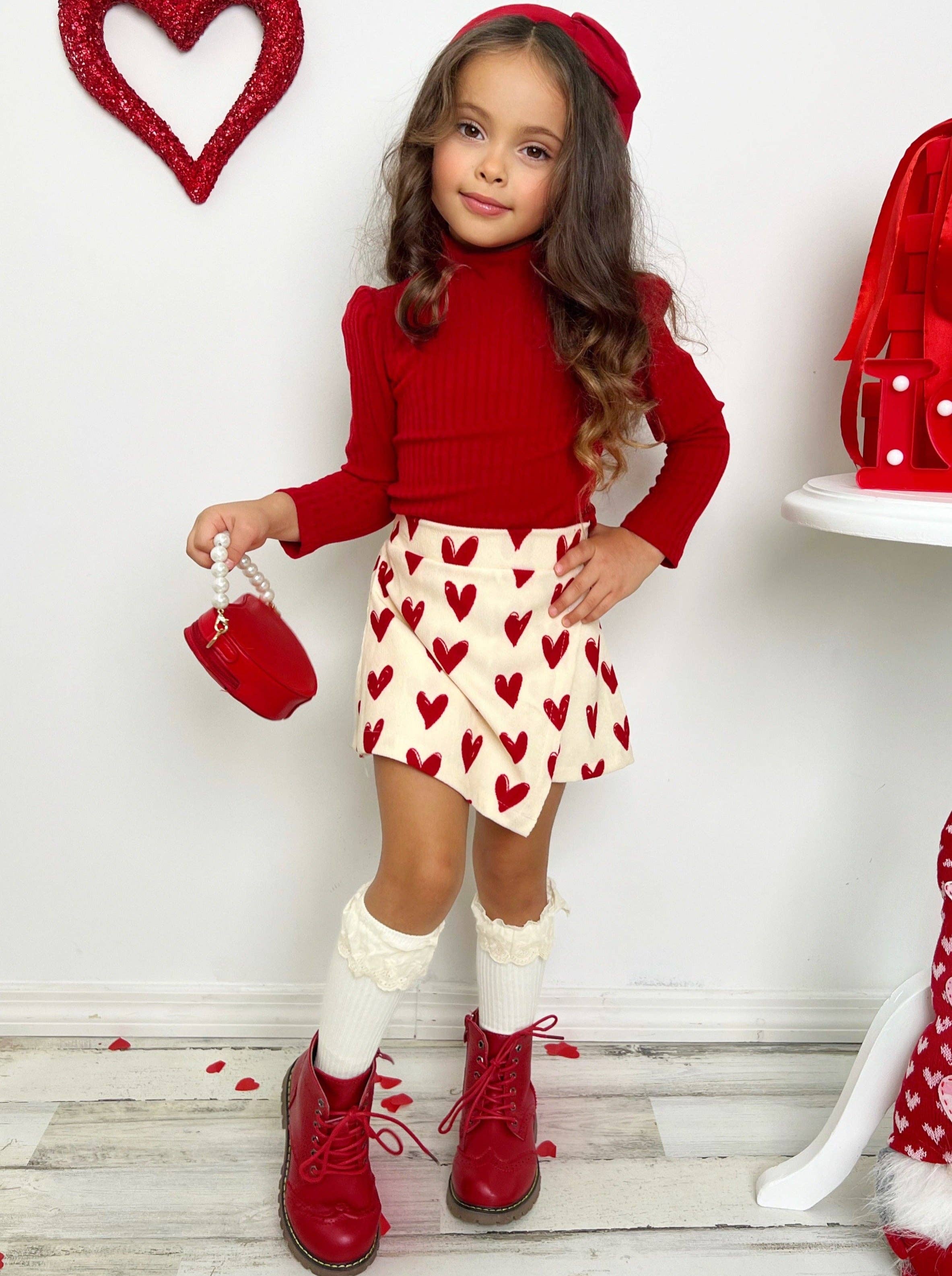 Rouge Ensemble de jupe-short Forever Love en vente sur Faire0