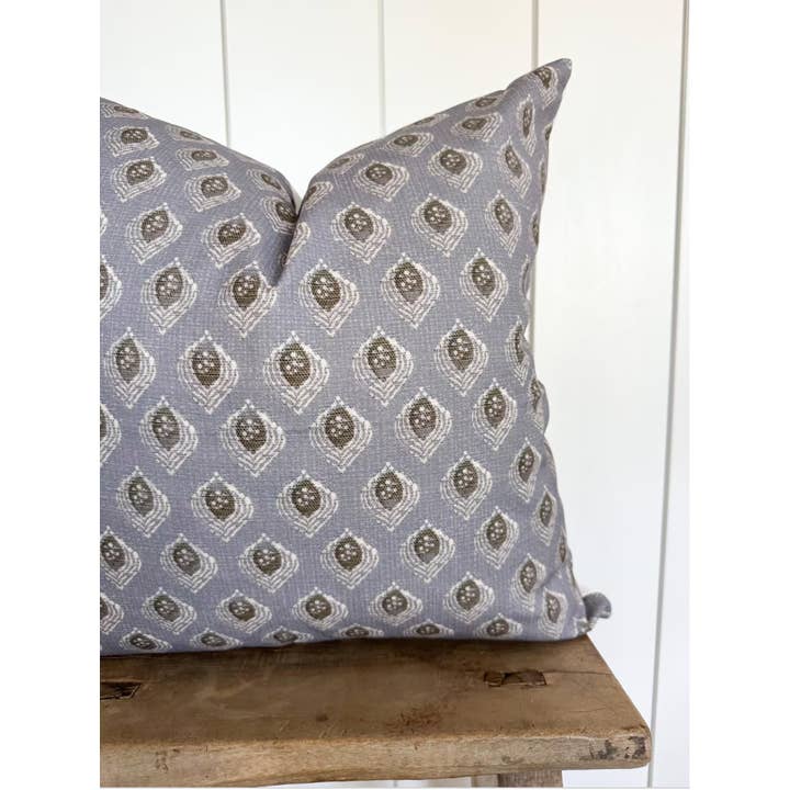 Cloth & Coast - Wholesale Throw Pillow Cover - Blue Green White Handblock Pillow Cover | 100% Cotton