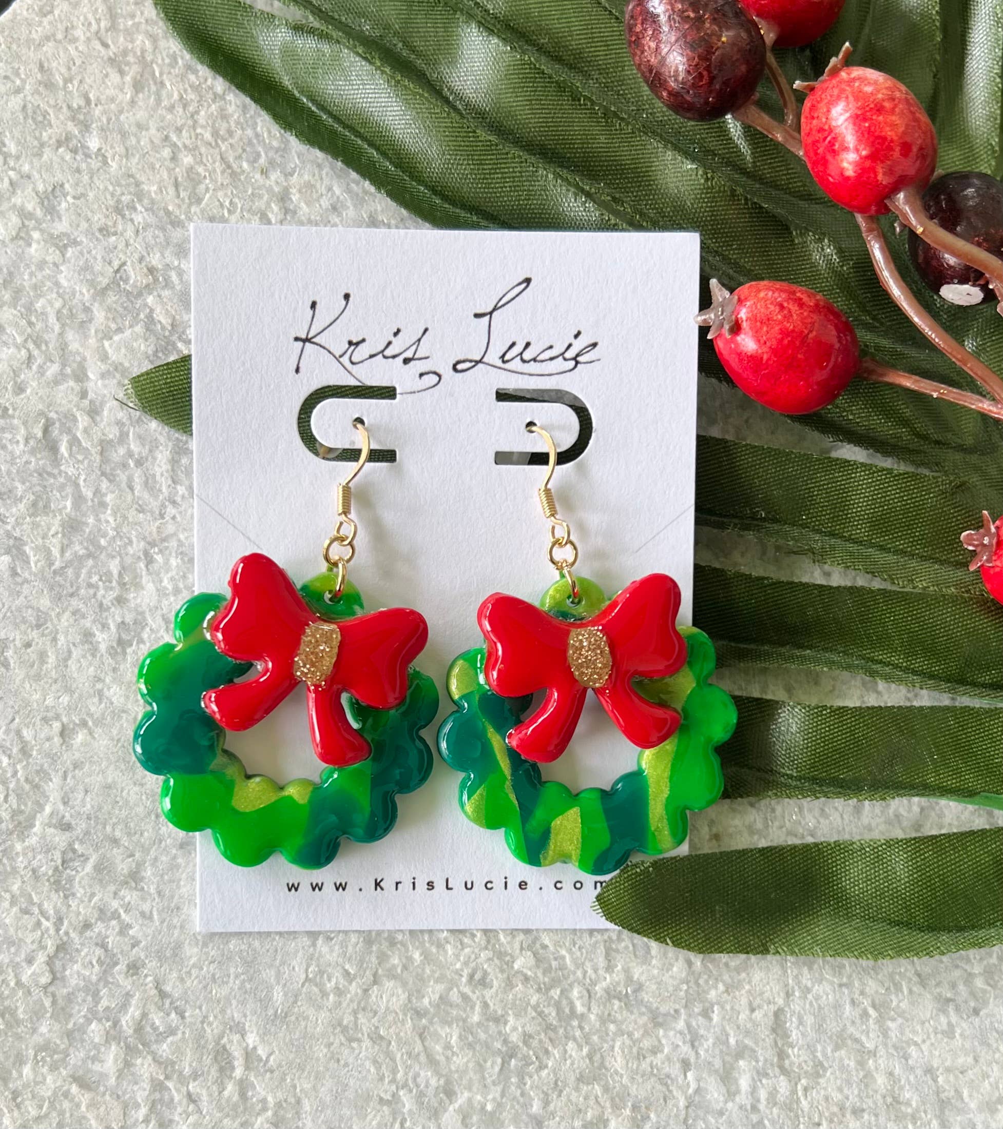 Kris Lucie - Wholesale Hangende/ronde oorbellen - Red Bow Reef oorbellen II