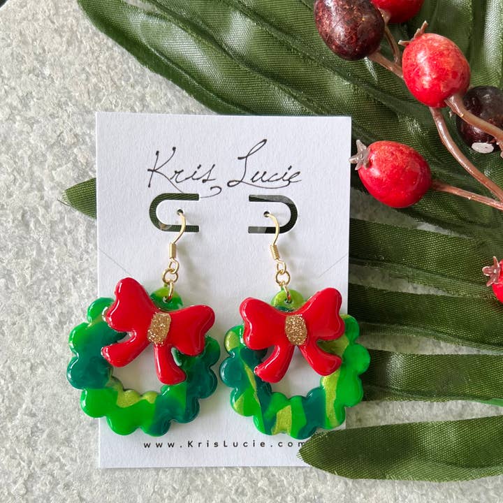 Kris Lucie - Wholesale Hangende/ronde oorbellen - Red Bow Reef oorbellen II0