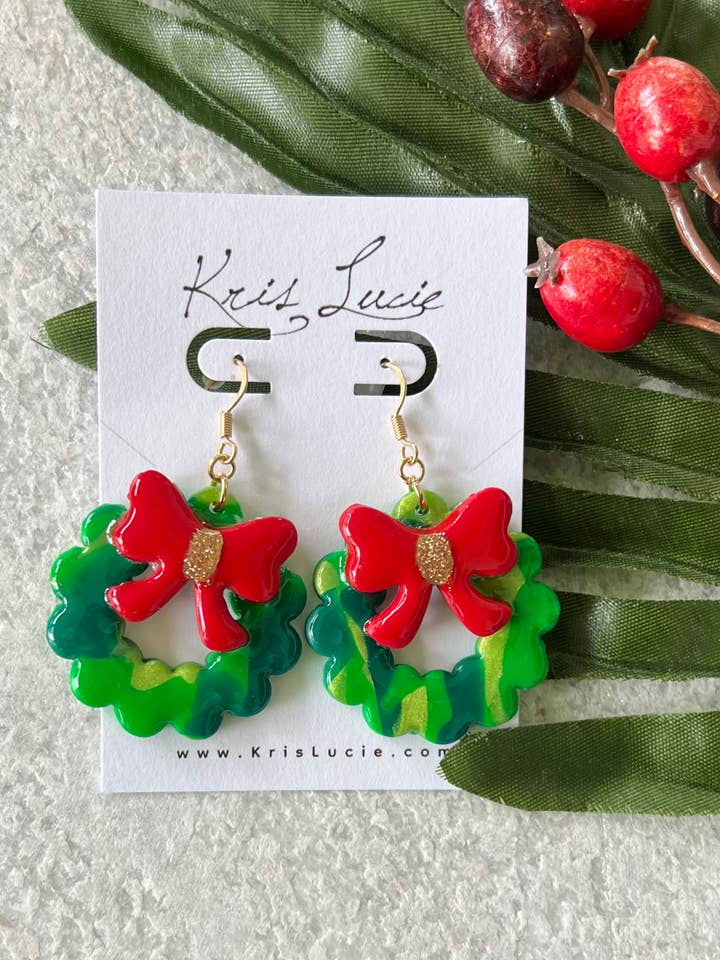 Boucles d'oreilles Red Bow Reef II pour la vente par Kris Lucie