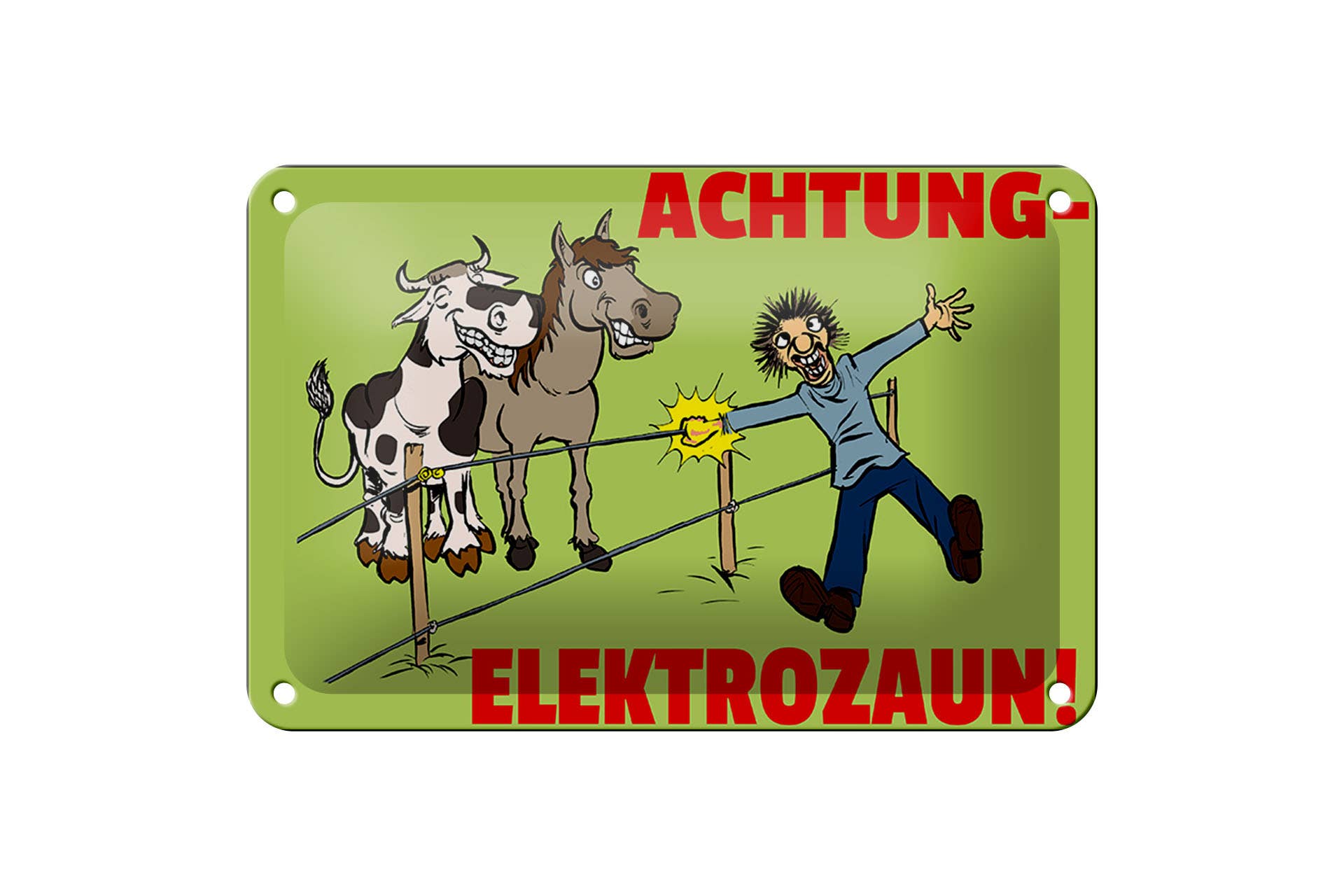 Femer - Wholesale Sign - Tin sign note 18x12cm Attention electric fence0
