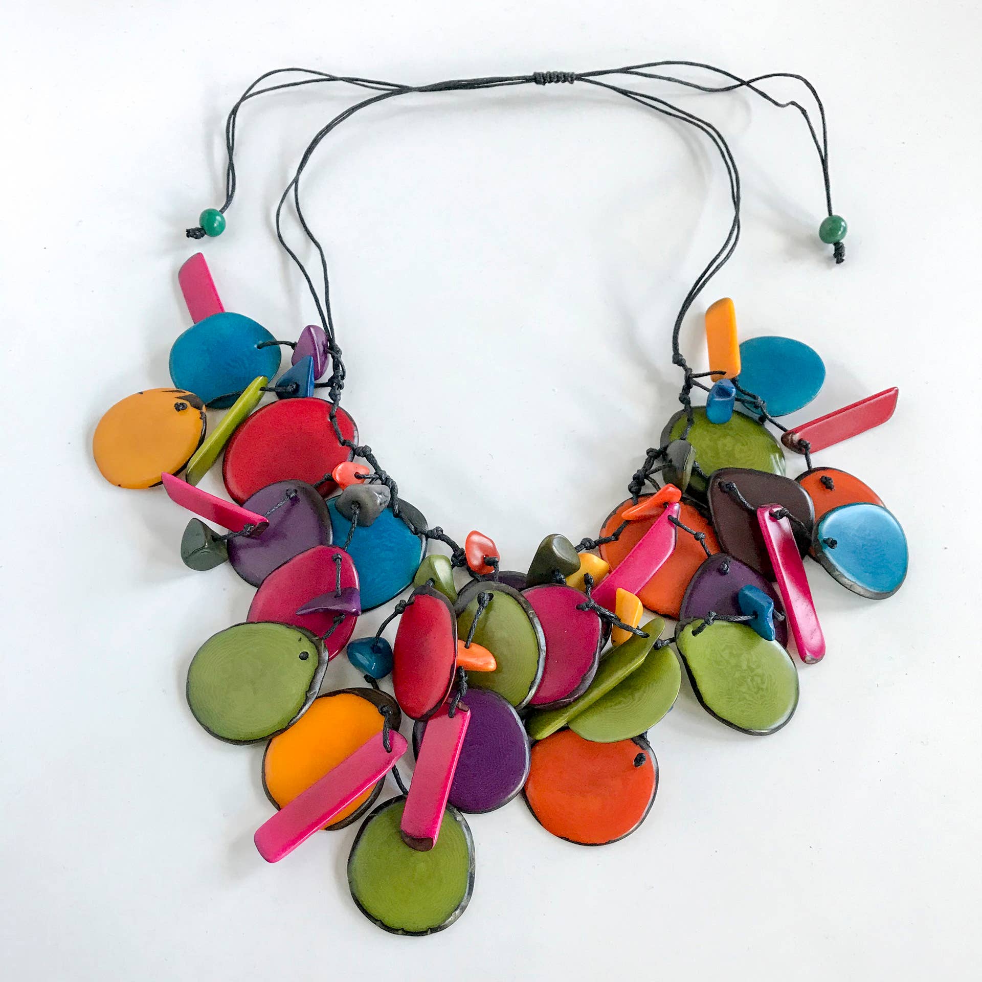 Belart Fair Trade - Wholesale Bib Necklace - Tagua Slice Large Cascade Mona Statement Necklace7