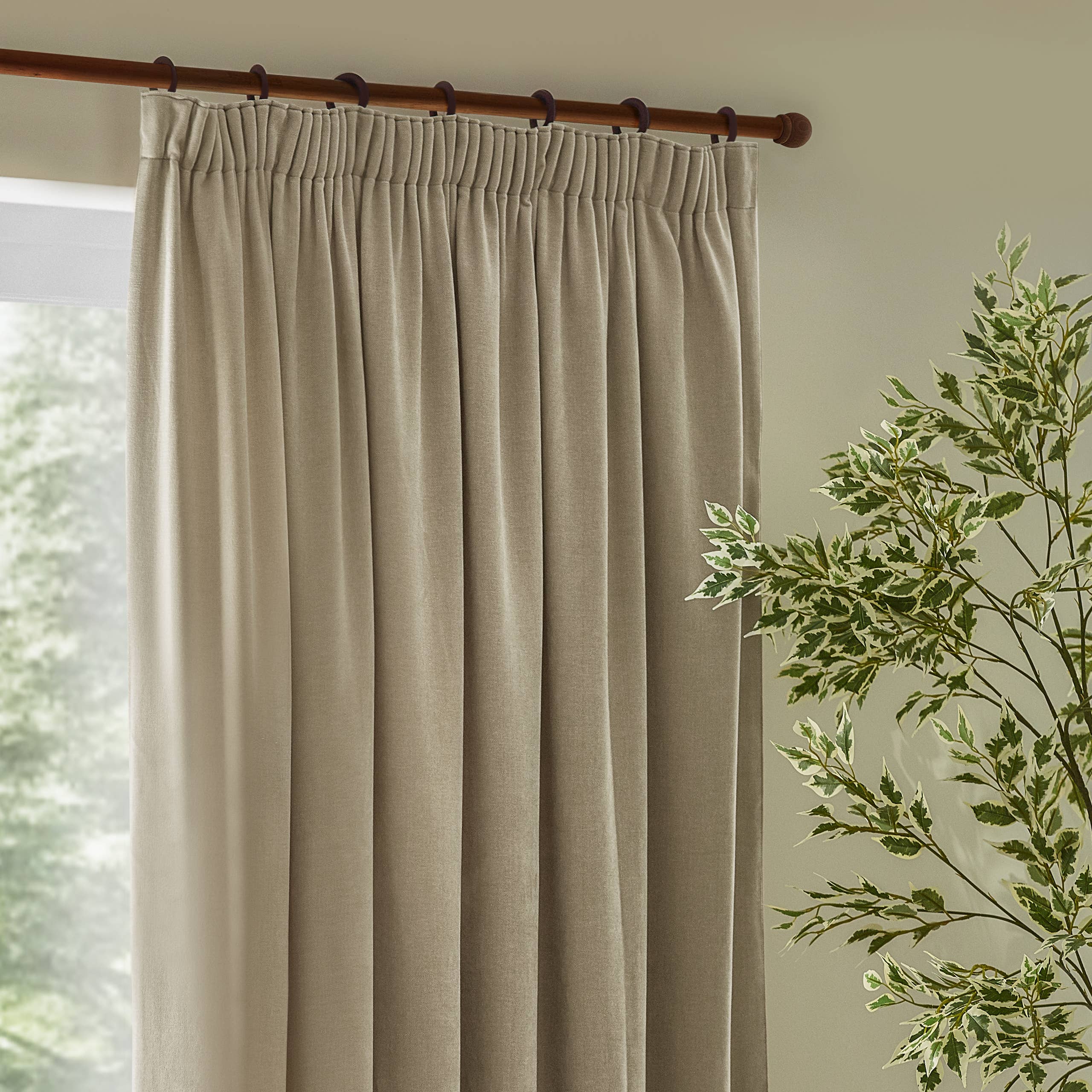 Heavy Chenille Room Darkening Pencil Pleat Curtains Linen for wholesale on Faire2