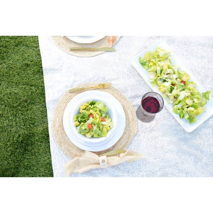 AULICA - Wholesale Dinner Plate - White melamine deep plate with rope edge 20x20x5.5cm2