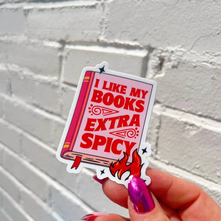 NatterDoodle - Wholesale Sticker - I Like My Books Extra Spicy Holographic Sticker 2