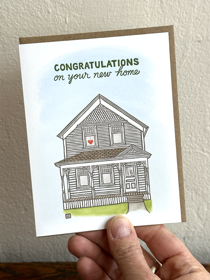 Lynn-oleum - Wholesale Housewarming Card - Congrats New Home LETTERPRESS CARD1