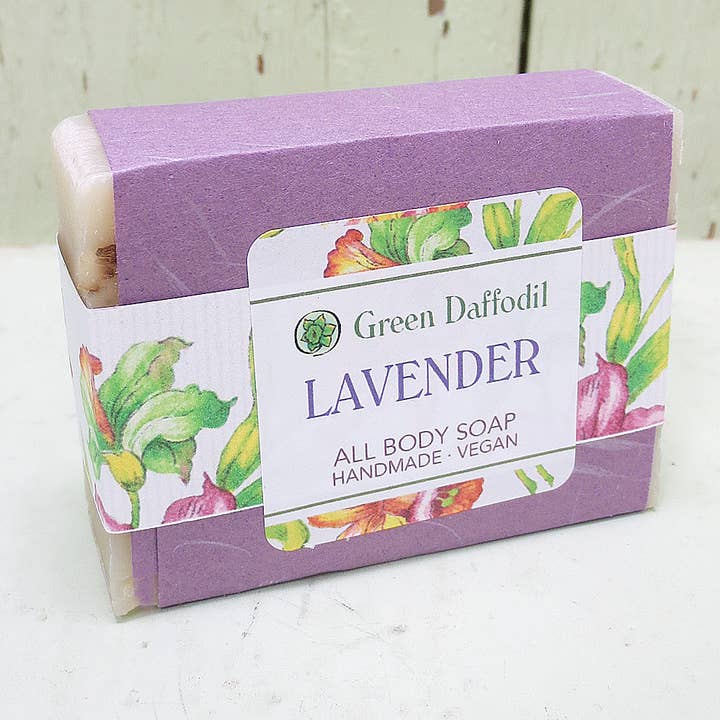 Green Daffodil Bath & Body - Wholesale Bath & Body Set - Lavender Candle & Soap Dish Kit - Gift Set