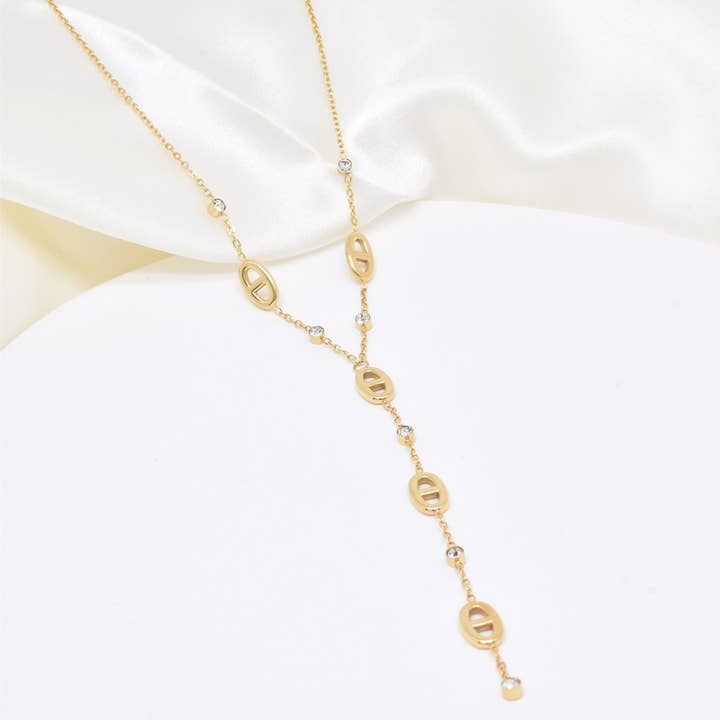 Kapyco - Wholesale Y-Neck/Lariat Necklace - stainless steel Y shape necklace - BJ210191