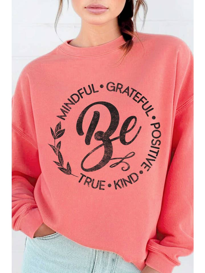Rustee Clothing - Vente Sweat-shirt à imprimés – femme - SWEAT-SHIRT BROSSÉ GRAPHIQUE BE KIND MINDFUL GRATEFUL POSITIVE1
