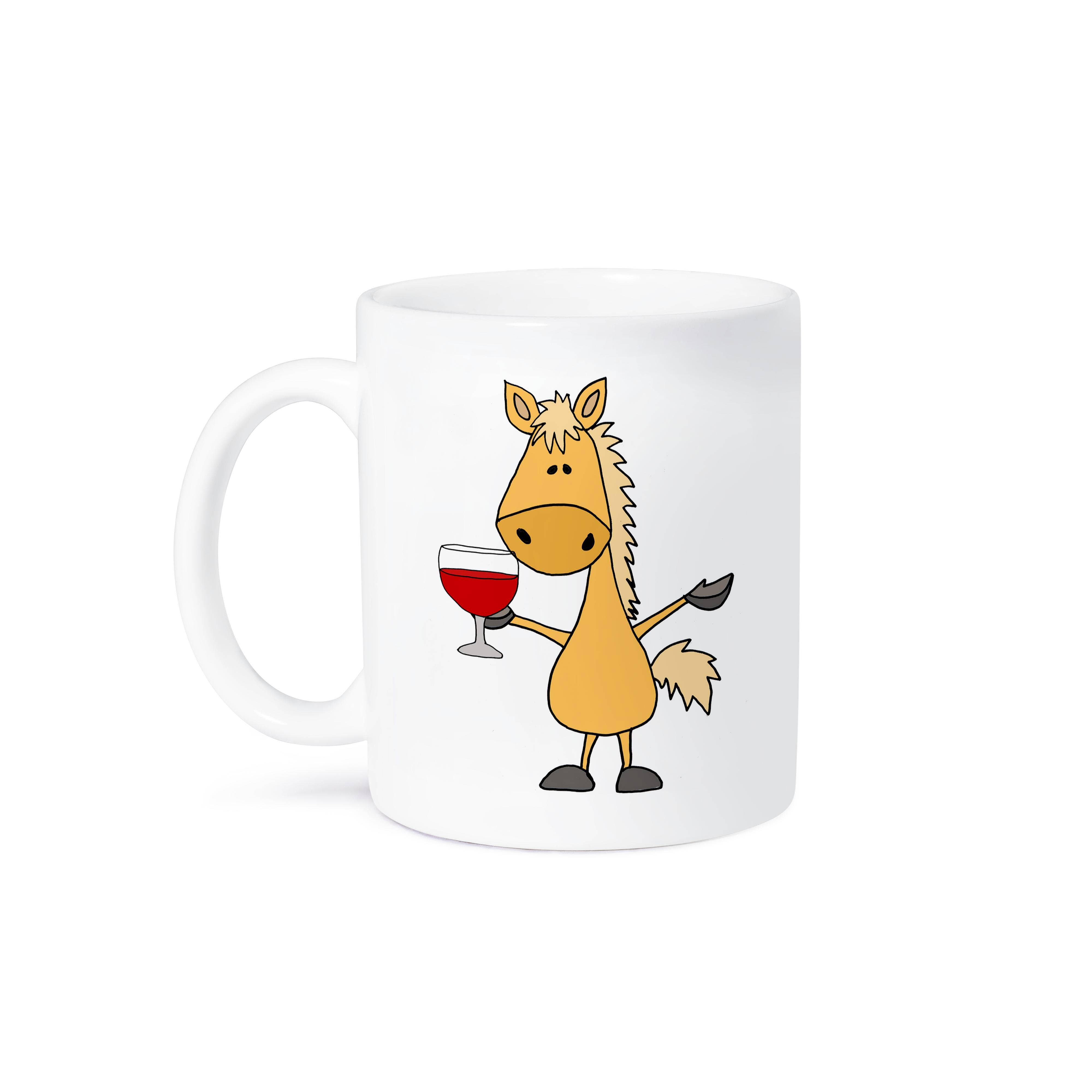 3dRose - Wholesale Coffee Mug - 3dRose, Cool fun Palomino Horse Drinking Red Wine Art, Mug8