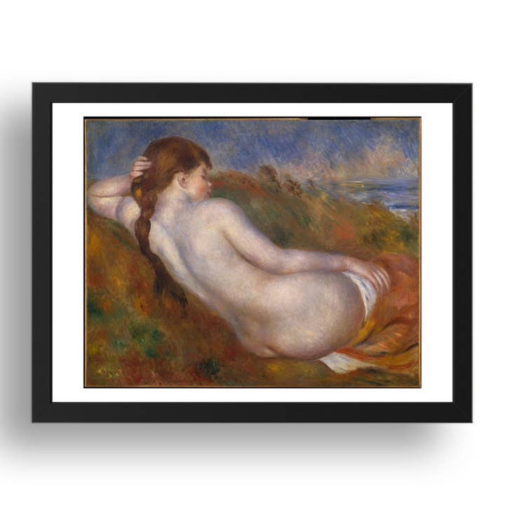 Auguste Renoir: Nu Reclinado (1883), obra de arte vintage, Reprodução de Poster em Tamanho A3 em Moldura Preta de 17x13" por atacado de PERIOD PRINTS