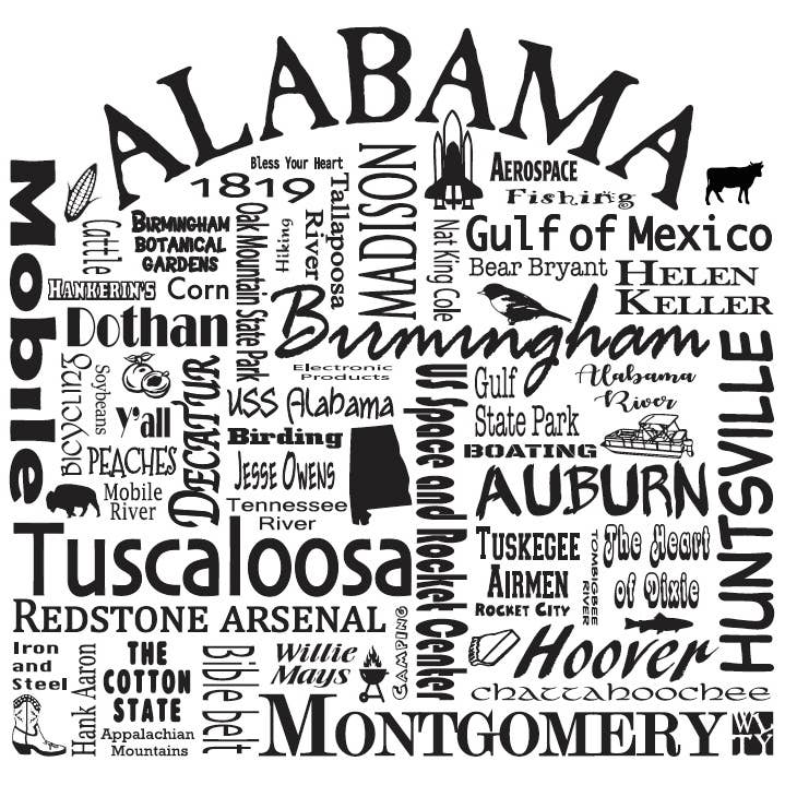Unisex Hoody Sweatshirt Alabama Destination for wholesale by The Buffalo Works