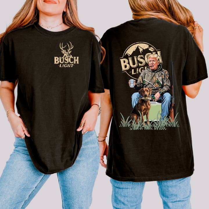 TRUMP | Busch Light | Camo | Caça | T-shirt gráfica por atacado de Down South Outfitters