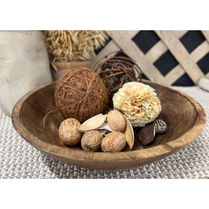 Wholesale Home Decor - Wholesale Decorative Plate/Dish/Bowl - Dark Wooden Bowl 12x12x2.5in