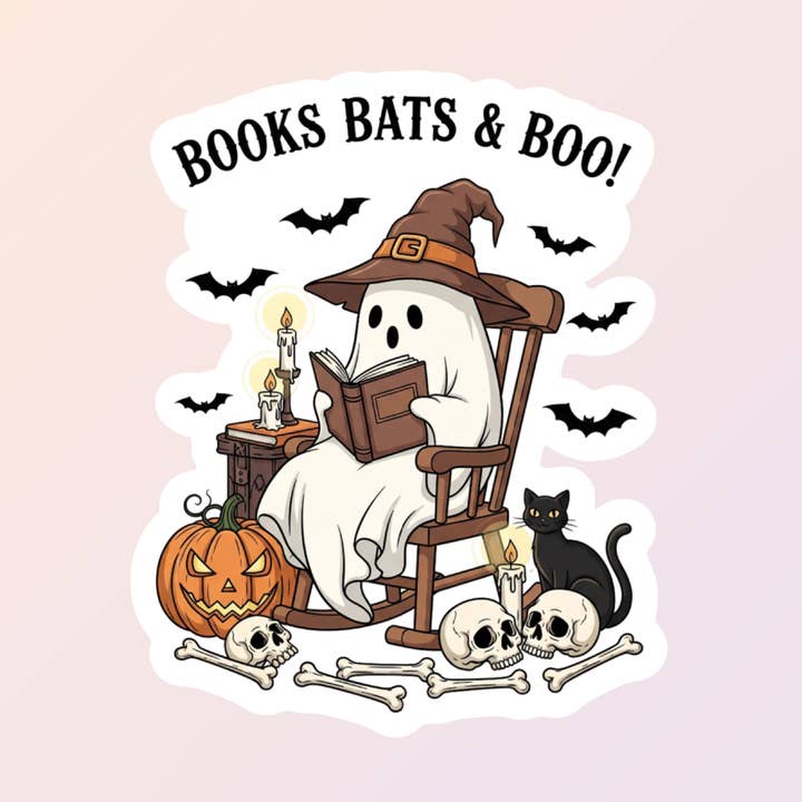 Autocollants de lecture fantôme, autocollants effrayants d'Halloween automne pour la vente par Sorry Not Sorry Co