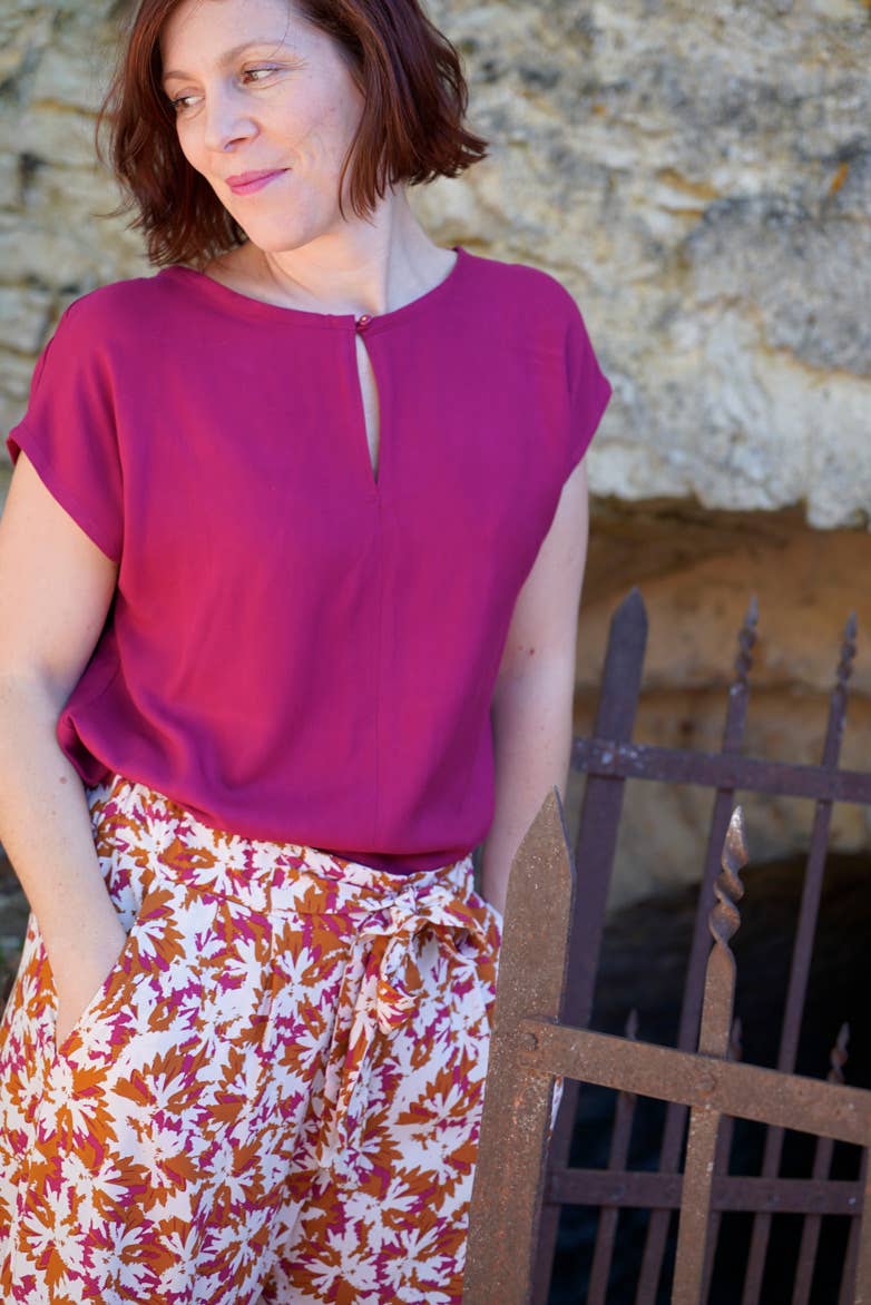 Eglantine et Zoé - Wholesale Fabric - Ecovero Pink Magenta Viscose Twill Fabric8