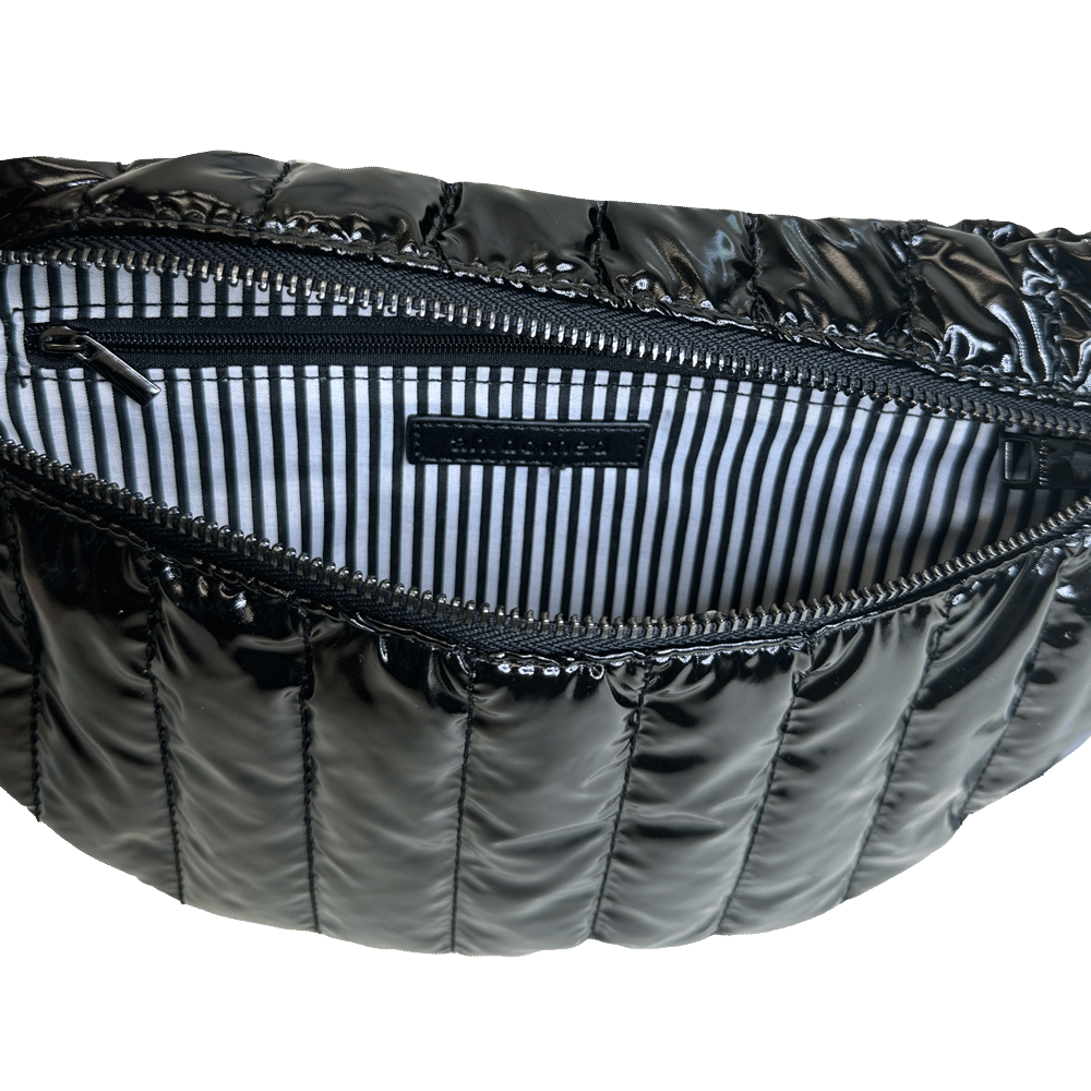 AHDORNED - Wholesale Belt Bag - Women's - Reese Quilted Sling/Waist Bag w/Black Resin Chain & 2" Solid25