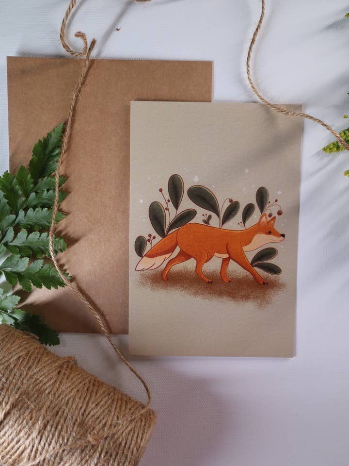 Postal o Impresión de Arte Un Paseo por el Bosque para venta al por mayor de cozychillart