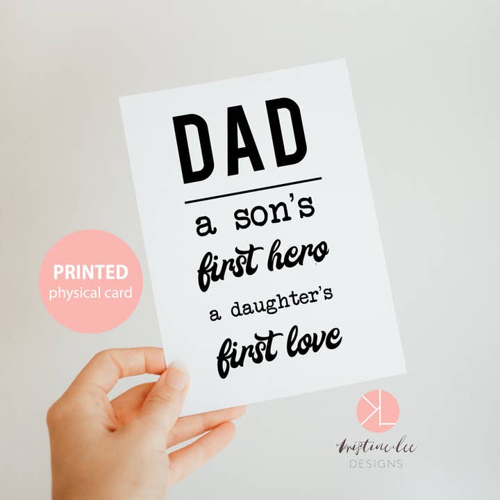 Far Søns første helt datters første kærlighed citat Fars for engroshandel hos Kristine Lee Designs