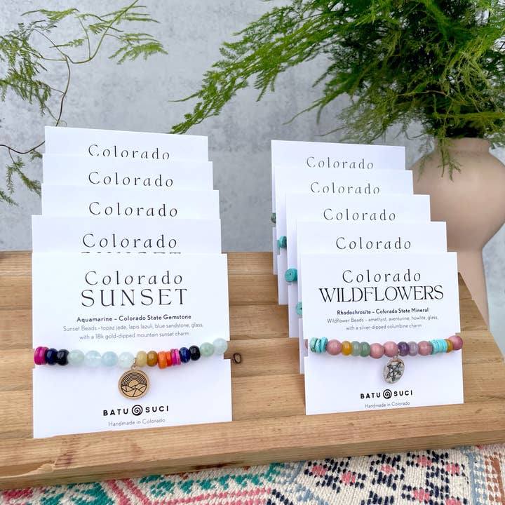 Batu Suci Handmade Jewelry & Aromatherapy - Wholesale Beaded Bracelet - Colorado Sunset Bracelet | Gemstone Bracelet