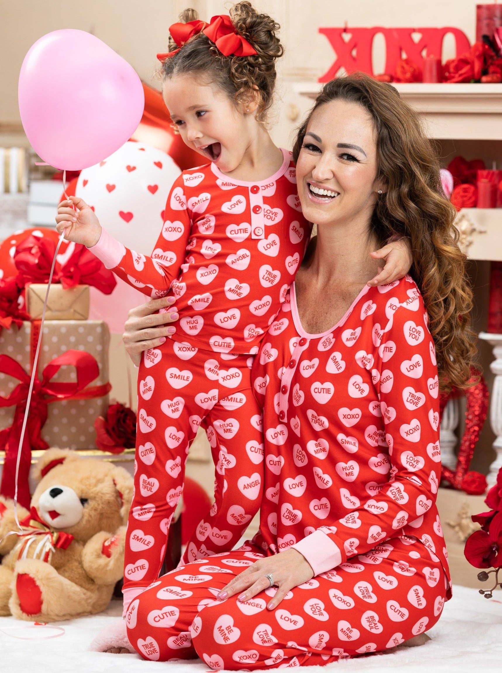Red Mommy & Me How Sweet Pajama Set for wholesale on Faire1