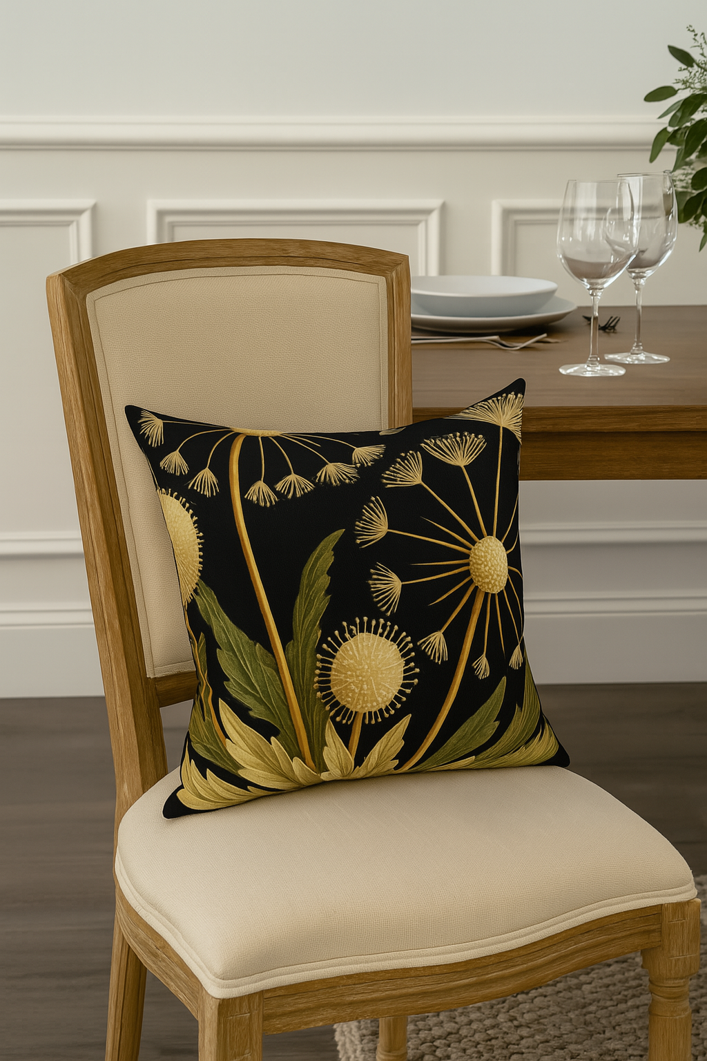 Upside Down Owl Farm - Wholesale Throw/Decorative Pillow - Botanical Dandelion Floral Throw Pillow, Earthy Vibes4