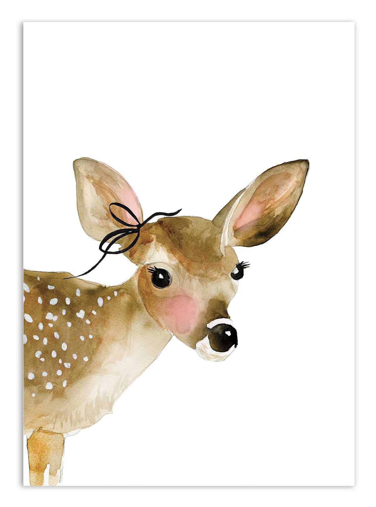 Wall Editions - Wholesale Poster - Art-Poster - Fawn with bow - Mercedes Lopez Charro0
