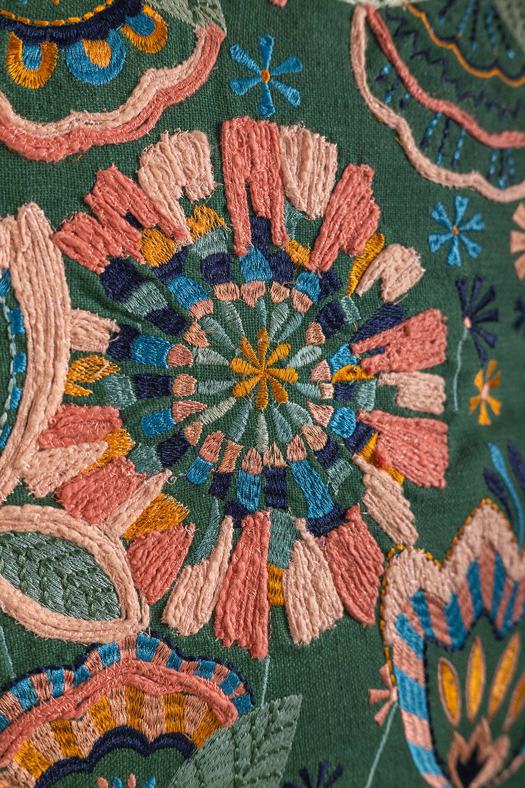 Ian Snow Ltd - Vendita all'ingrosso Cuscini per sedie - Copricuscino Ricamato con Motivo Floreale Verde Mare1