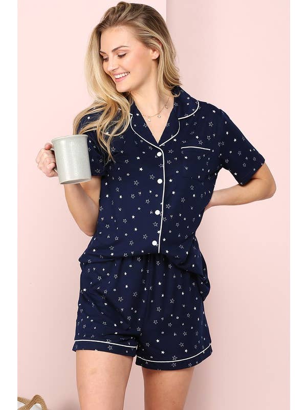 NINEXIS - Wholesale Sleepwear Set - Women's - CWSPJ002_SHORT SLEEVE NOTCH COLLAR PAJAMA SET9