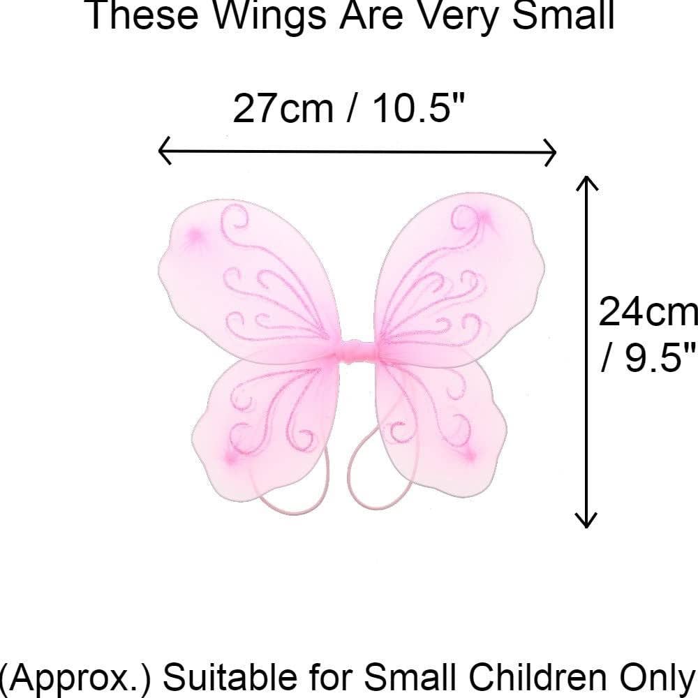 Topkids Accessories – wholesale Costume – Child – Angel Wings Fairy Butterfly Pixie Tinkerbell Fancy Dress Outfit Girls Dressing Up Costume Baby Toddler Kids Childs Small Tiny Mini Toy Fairywings Set Glitter31
