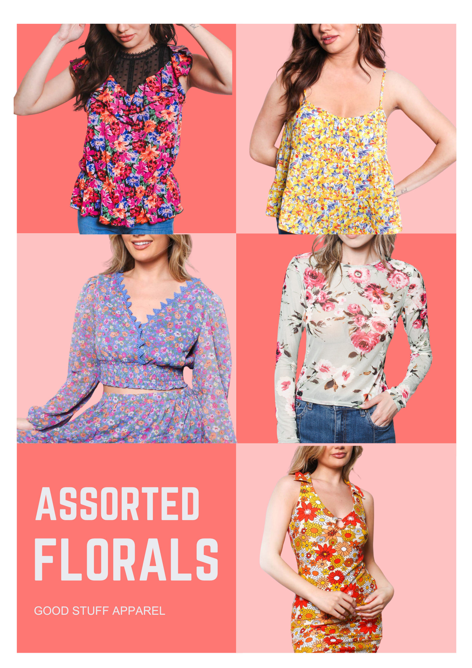 Good Stuff Apparel - Wholesale Blouse - Women's - Women's Assorted Florals 8/pack0