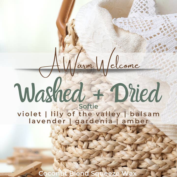 Lavé + Séché Softie | Cire à presser | Bougie douce pour la vente par A Warm Welcome