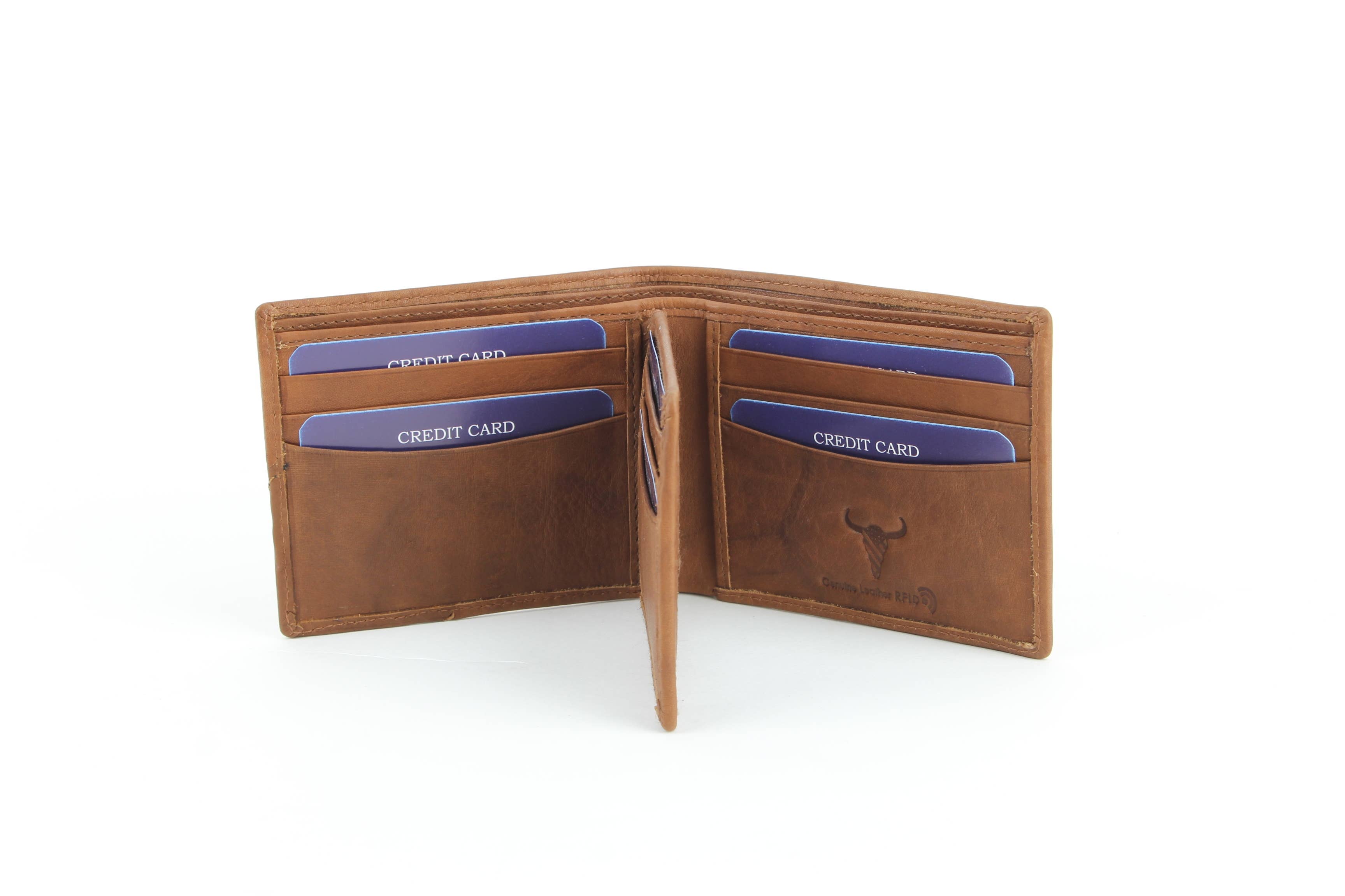 Leather Impressions Inc - Wholesale Wallet - Men's - RFID Bifold w/Center I.D. Flap & Corner Contrast Notch 157157