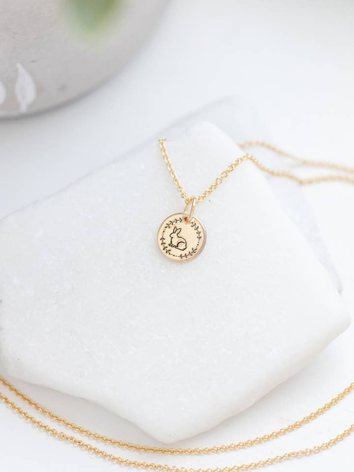 Bunny Rabbit Necklace - Sideways Bunny Jewelry for wholesale by Rachelle-isms