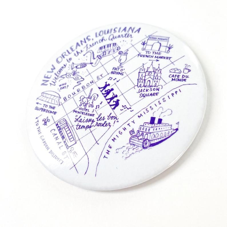 Natty Michelle Paperie - Venta al por mayor Imanes - Imanes de mapa de Nueva Orleans, Luisiana4
