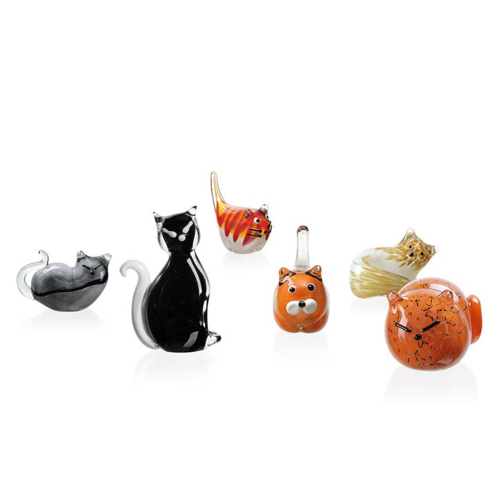 Art Glass Mini Cats S/6 (3"H X for wholesale by SPI Home