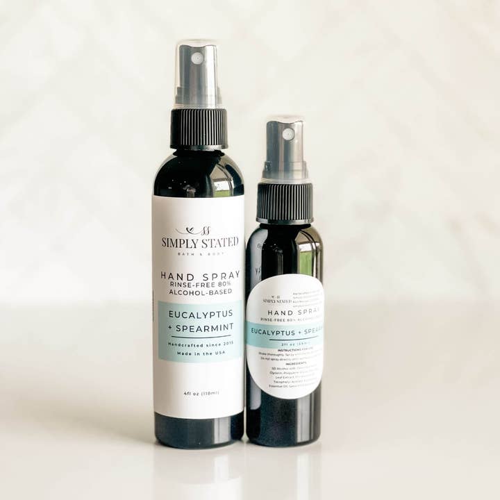 Hand Spray (80% Alcohol-Based, Rinse-Free) for wholesale by Simply Stated Bath & Body