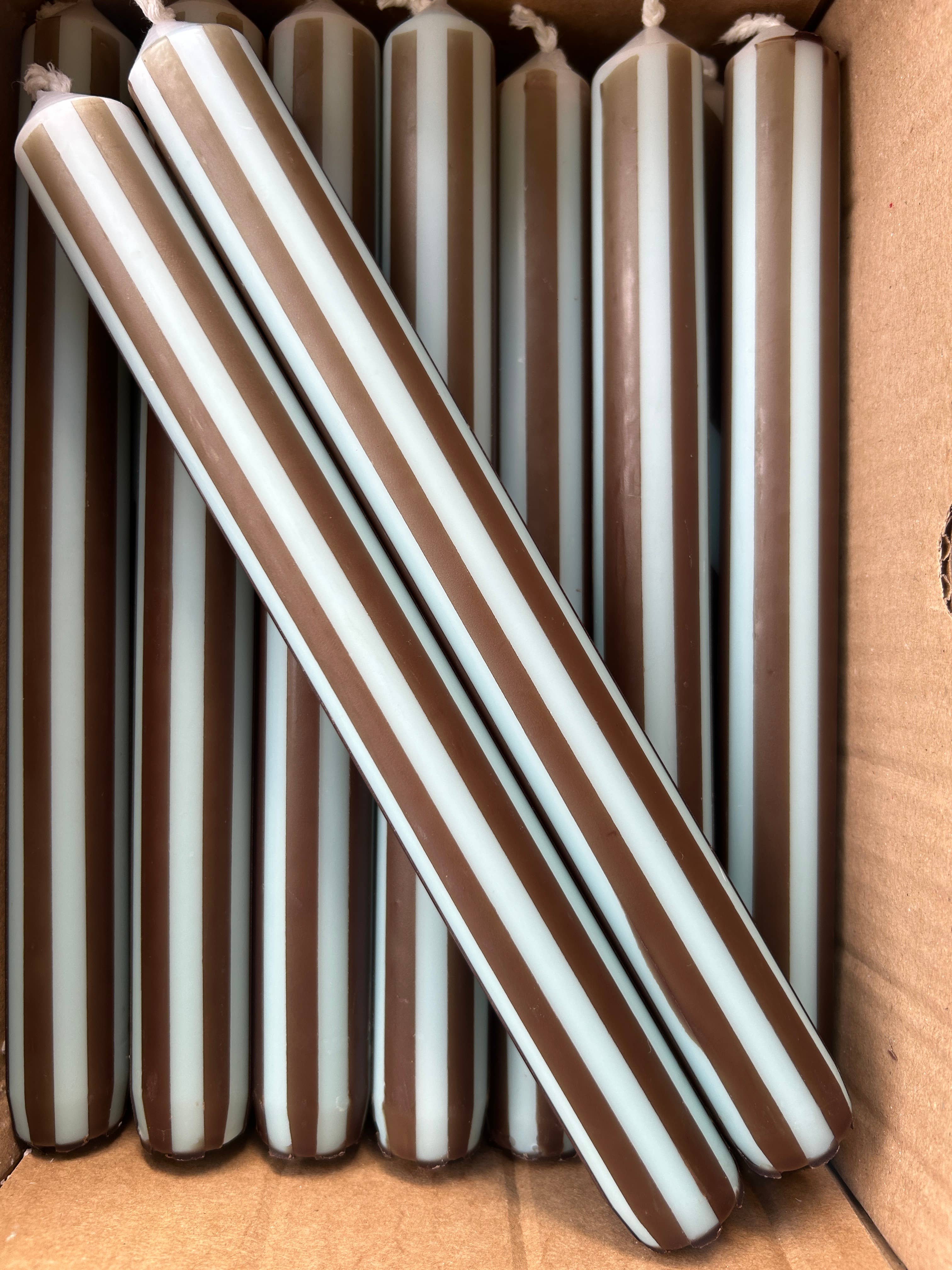 The Colour Emporium - Vente Bougies/bougeoirs coniques - RAYURES D'AUTOMNE INDIVIDUELLE15