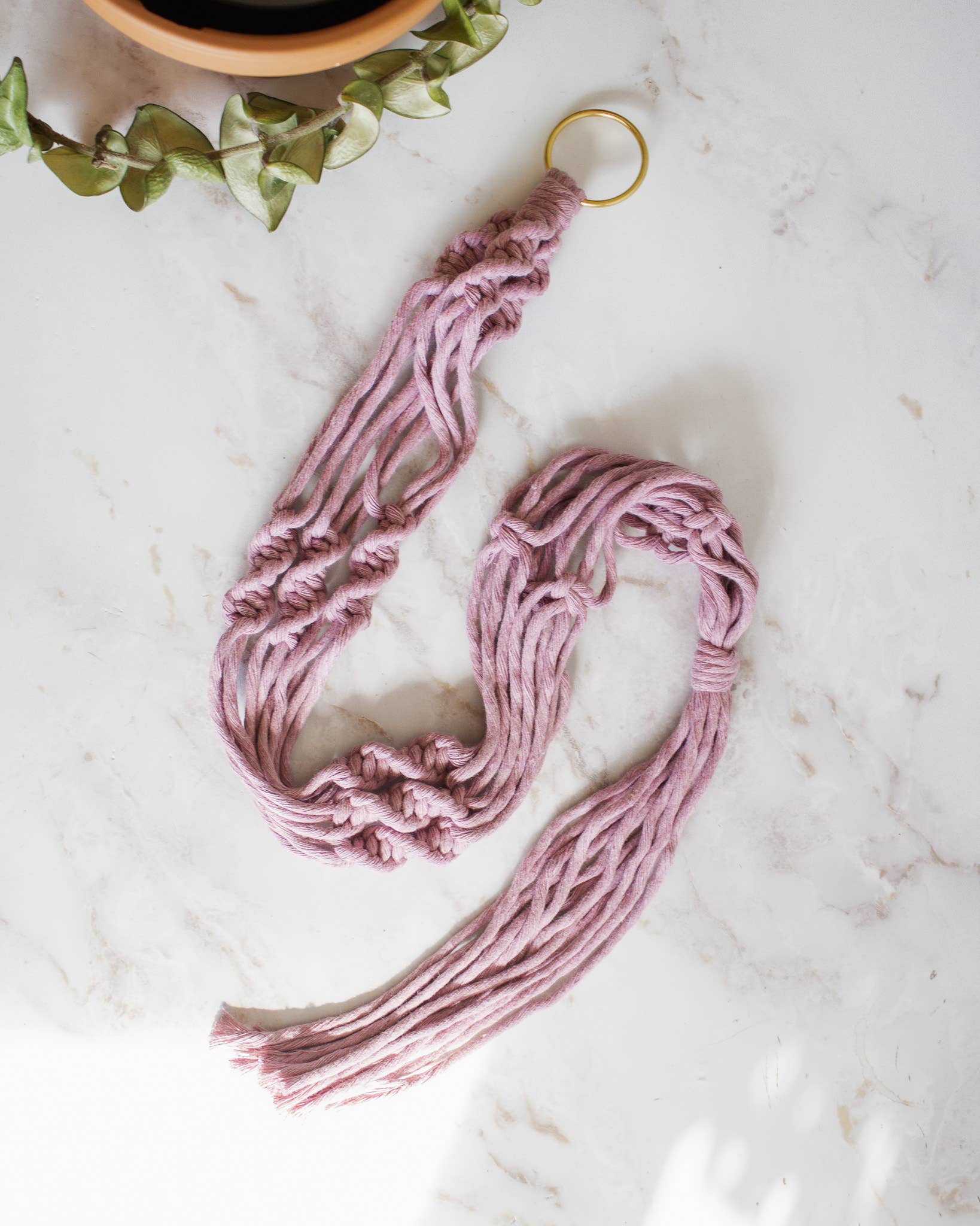 Modern Bo Studio – Vasos suspensos por atacado – Suporte para Planta em Macramê Simples com Torção20