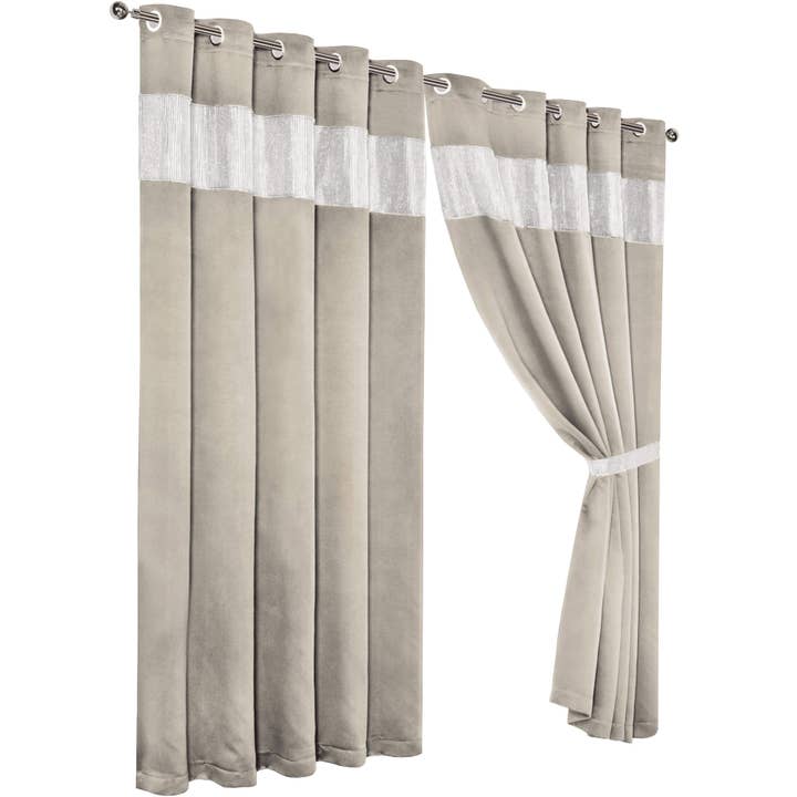 Diamante Natural Blackout Eyelet Curtains for wholesale on Faire