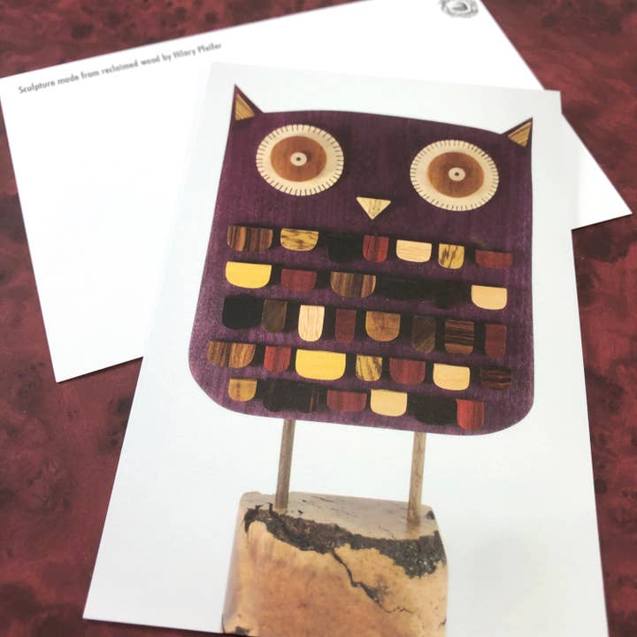 Bunny with a Toolbelt - Wholesale Postcard - Owl Sculpture Postcard
