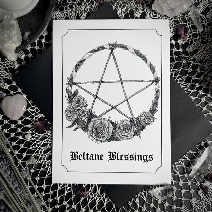 Beltane Blessings - 10 Folded Cards - Spring, Pagan, Witch for wholesale by Caitlin McCarthy Art
