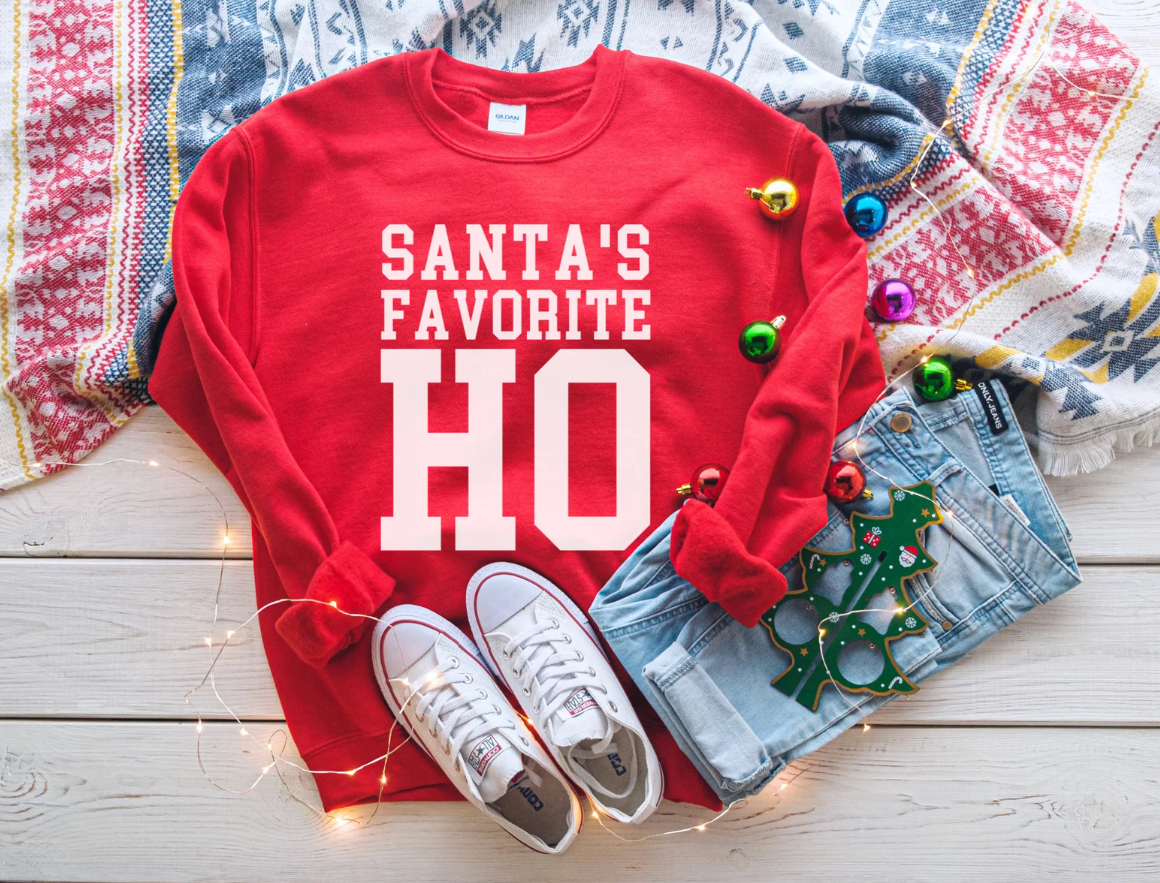 Trendy Chic Apparel LLC - Wholesale Graphic Sweatshirt - Women's - Santa's Favorite Ho Sweatshirts & T-Shirts  1