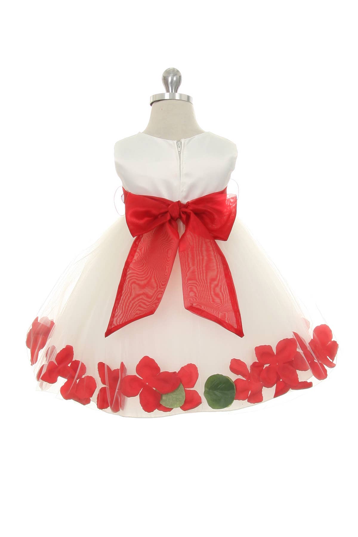 Kid's Dream - Wholesale Dress - Baby - Satin Flower Petal Baby Dress with Organza Sash10
