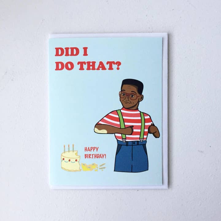 Papermain - Vendita all'ingrosso Biglietti di auguri - Biglietto di auguri Steve Urkel — Family Matters Card, regalo anni '90, biglietto per programmi televisivi2