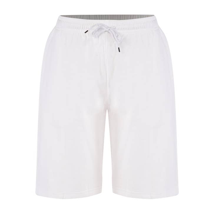 Unisex-Shorts in Fleece Weiß für den Großhandel von WASTEWEAR