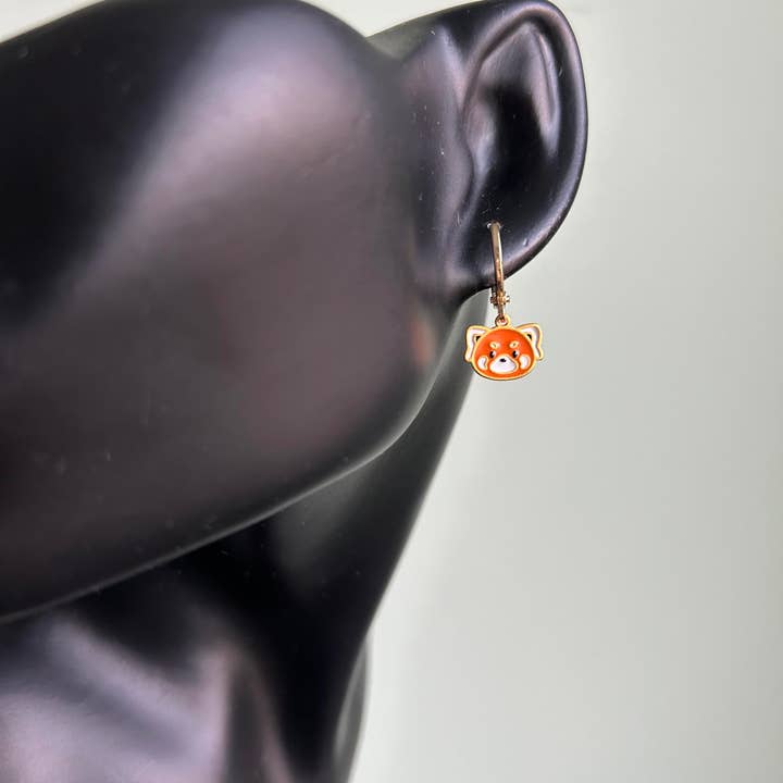 HolyGuacamolly - Venta al por mayor Pendientes colgantes - Pendientes de panda rojo únicos